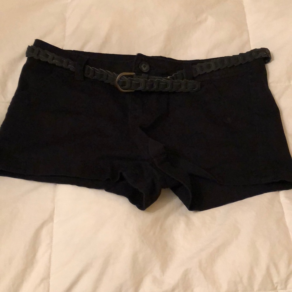Black jean shorts